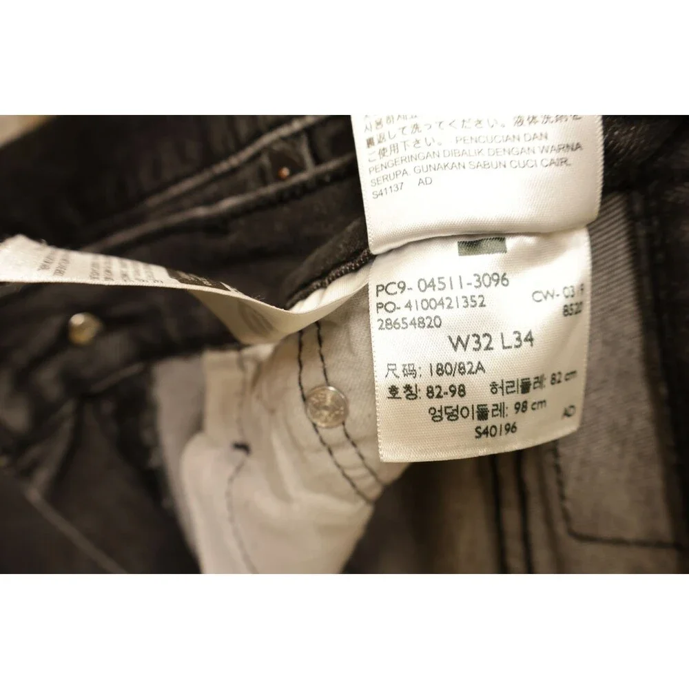 Levis 511 Mens 32x34 Blank Red Tag Black Denim Jeans Rare Western Pants 2019